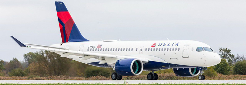 Illustration of Delta Air Lines Bombardier CS100