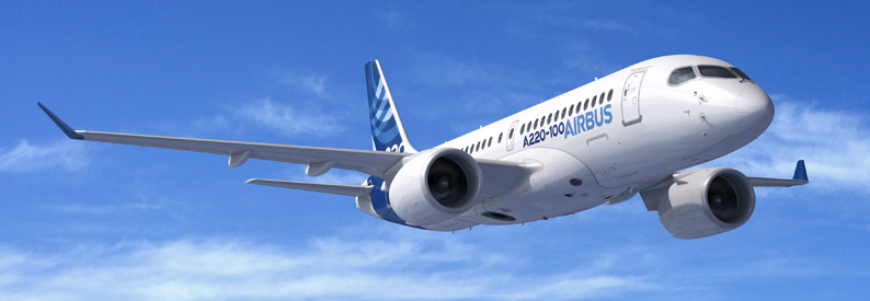 Illustration of Airbus A220-100